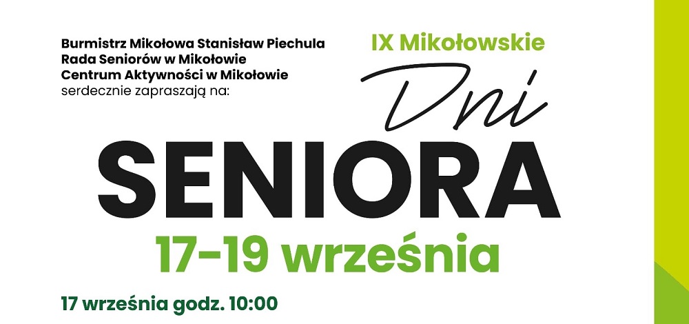 "Mikołowskie Dni Seniora – IX edycja już za niecały miesiąc
