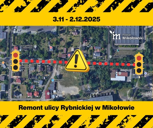 Utrudnienia w Mikołowie - rusza remont ul. Rybnickiej!