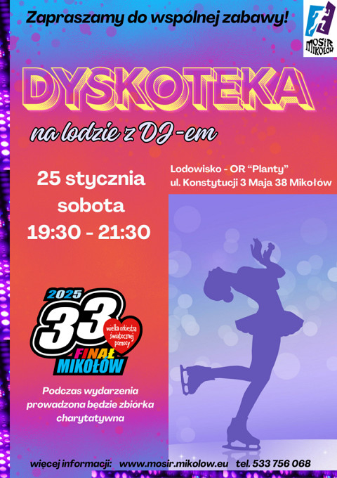 Dyskoteka z DJ-em na mikołowskim lodowisku / fot. Unsplash