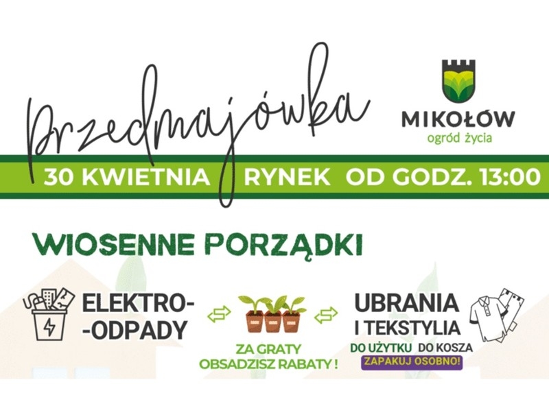 Ekologiczna Przedmajówka w Mikołowie. Sadzonki za elektrośmieci i koncert na Rynku