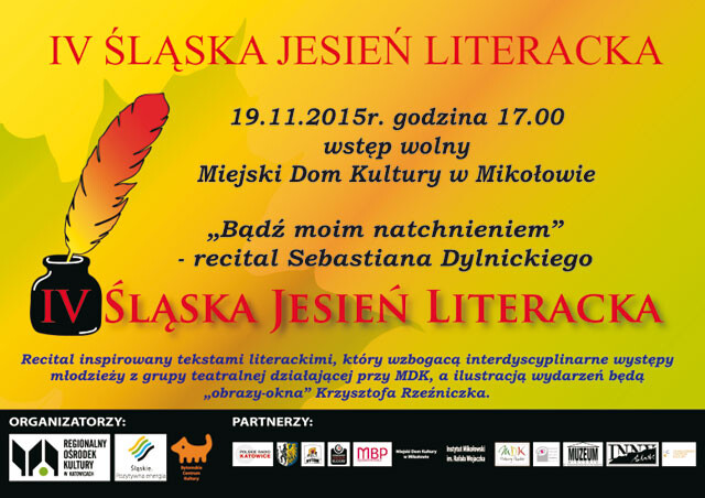 IV Śląska Jesień Literacka - recital Sebastiana Dylnickiego