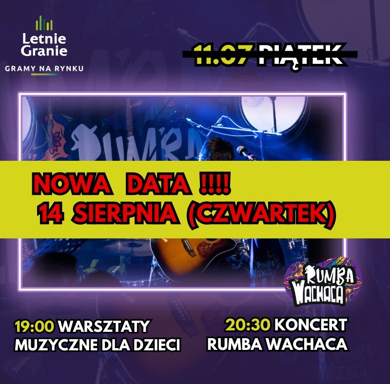 Letnie Granie 2025 w Mikołowie. Koncert Rumba Wachaca z nową datą