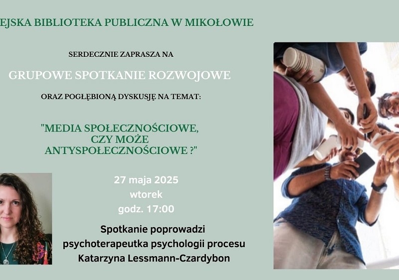 Miejska Biblioteka zaprasza na spotkanie o mediach społecznościowych