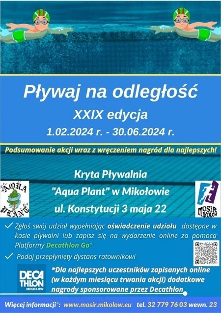 MOSiR Mikołów: Ruszyła XXVI edycja akcji "Pływaj na odległość"! / fot. Pixabay