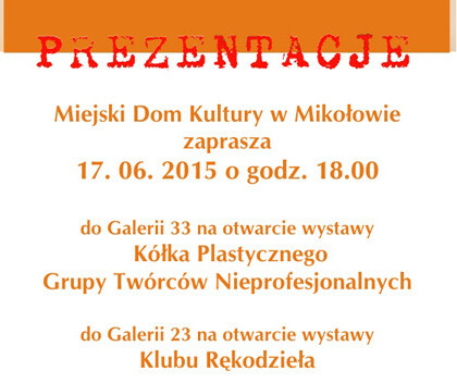 Popis kół i klubów MDK oraz wystawa Grupy Twórców Nieprofesjonalnych i Kółka Plastycznego