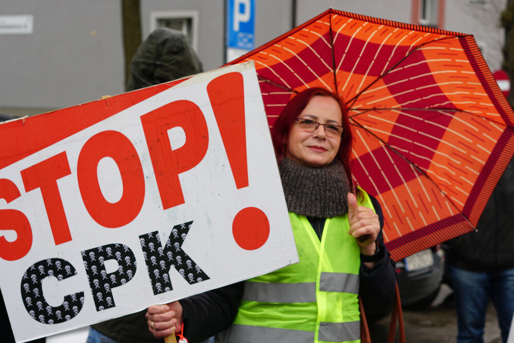 Protest przeciwko CPK/KDP w Mikołowie