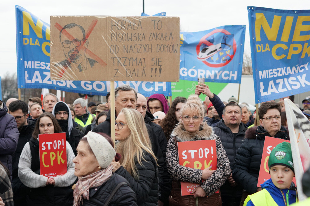 Protest przeciwko CPK/KDP w Mikołowie