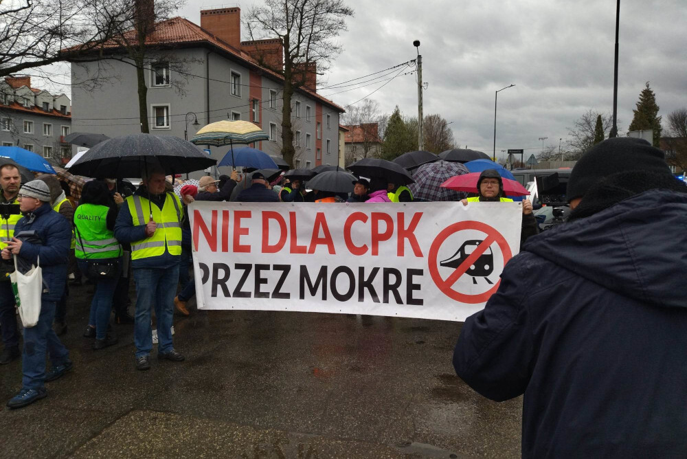 Protest przeciwko CPK/KDP w Mikołowie