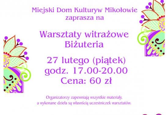 Warsztaty witrażowe - biżuteria