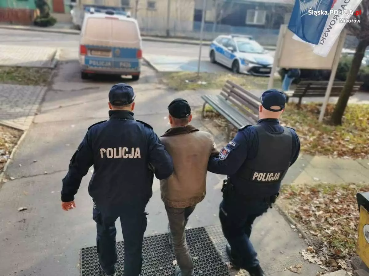 Zatrzymano 54-latka poszukiwanego za kradzież w piekarni / fot. KPP Mikołów